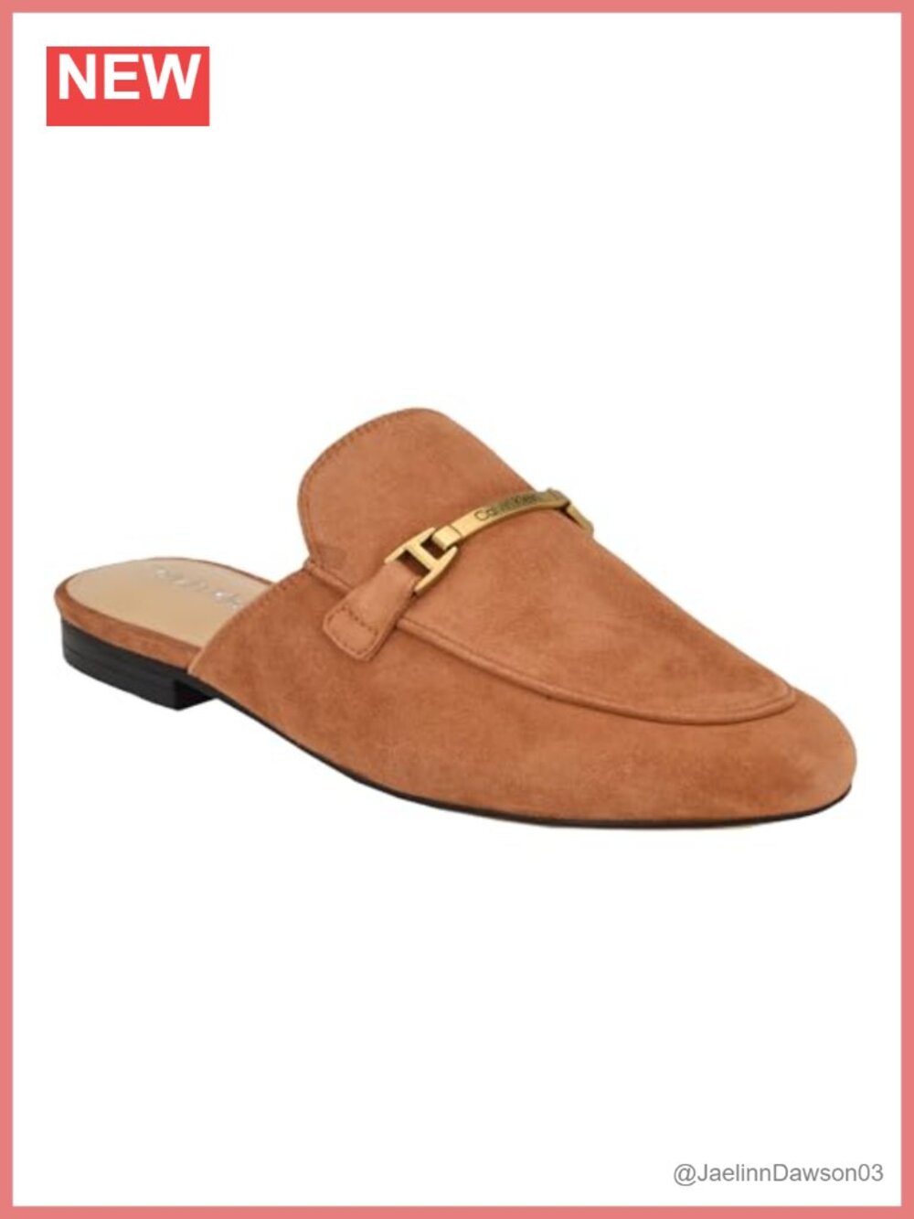 Calvin Klein Sidoll Suede Slip-On Loafers Open Back Almond Toe Casual